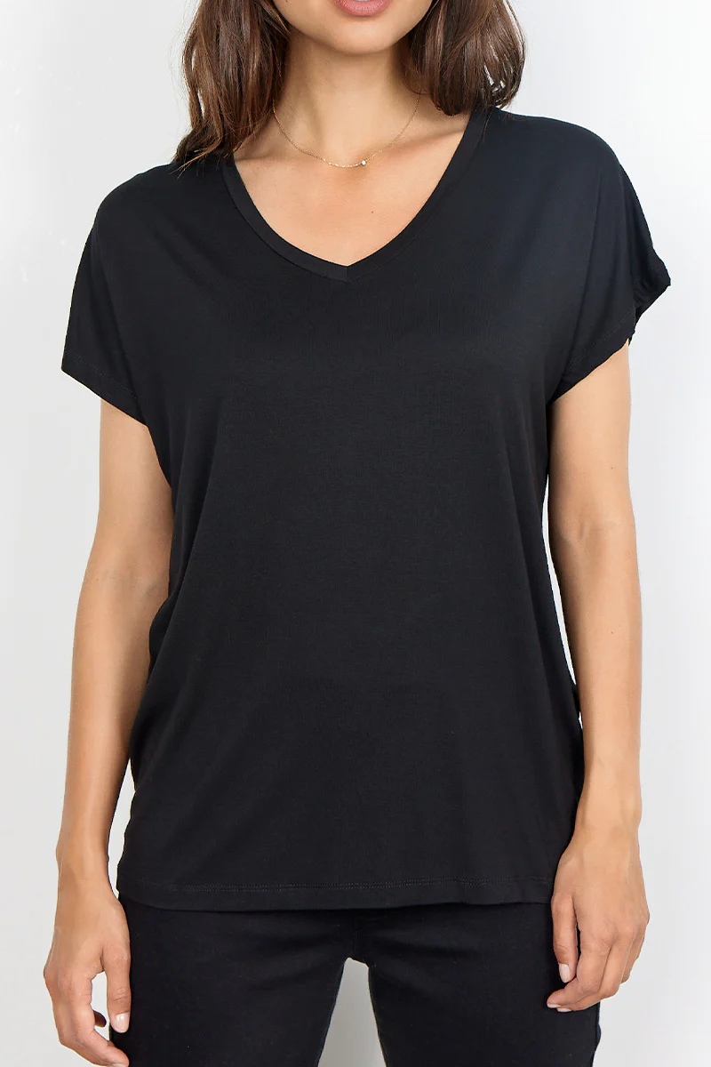 Daisy V-neck | Black | T-Shirt fra State bird - Image 4