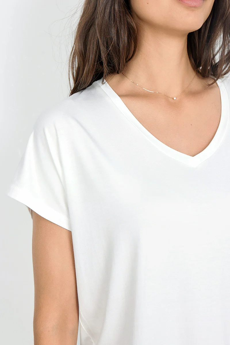 Daisy V-neck | Offwhite | T-Shirt fra State bird - Image 4