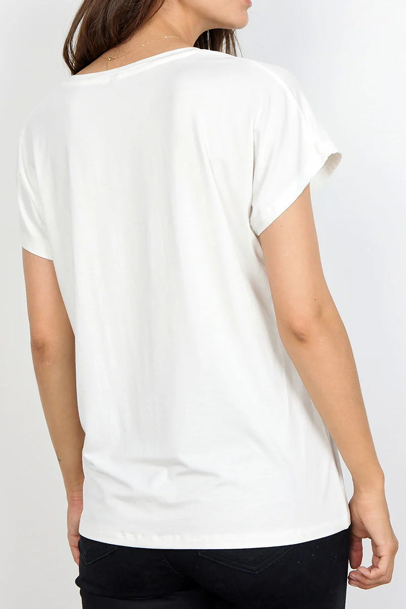 Daisy V-neck | Offwhite | T-Shirt fra State bird - Image 8