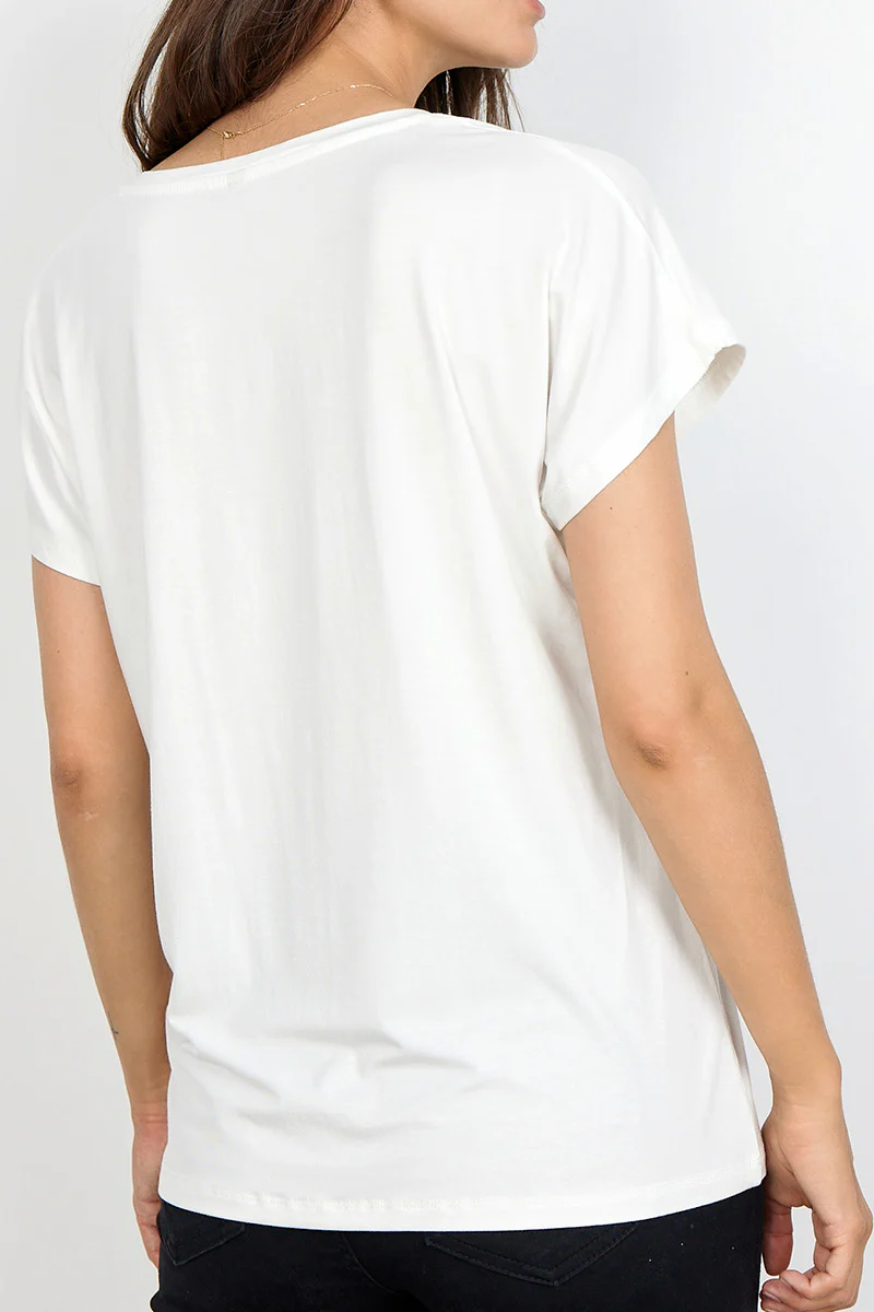 Daisy V-neck | Offwhite | T-Shirt fra State bird - Image 9