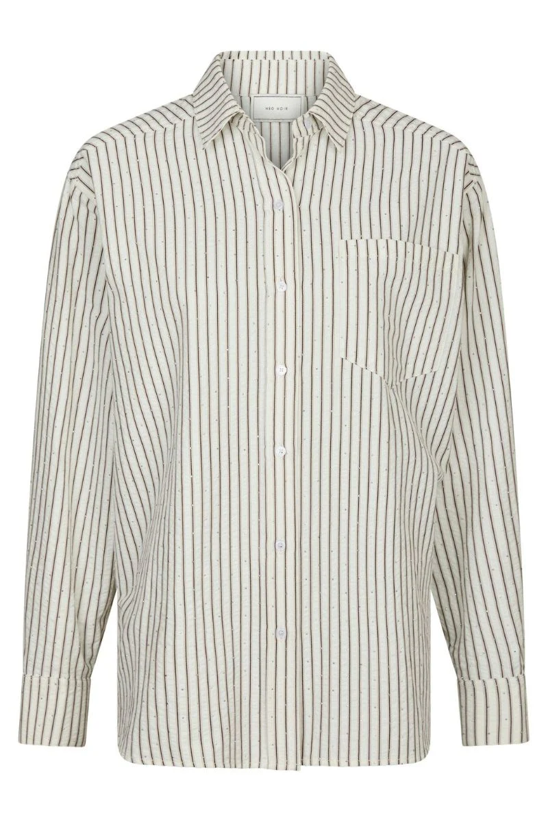 Dalma Crepe Stone Shirt | Brown | Bluse fra Neo Noir - Image 2