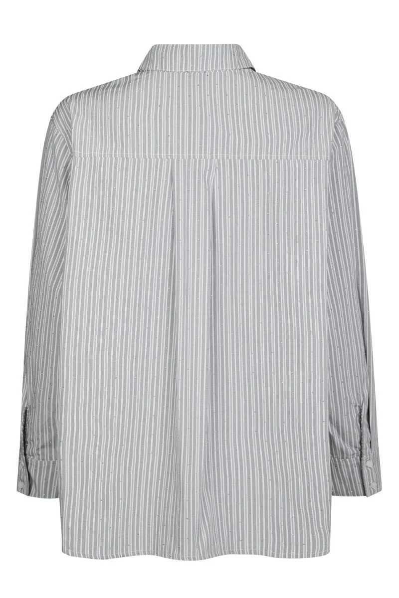 Dalma Stripe Stone Shirt | Light Grey | Bluse fra Neo Noir - Image 3