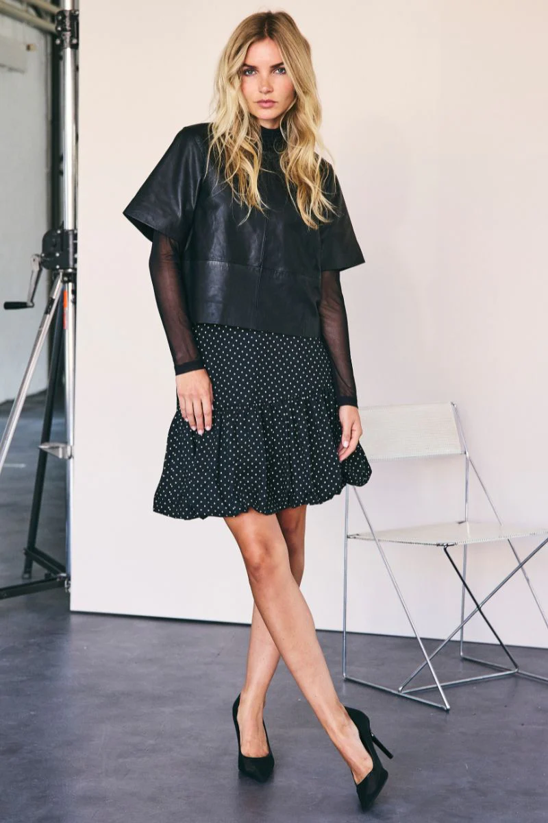 Davina Dot Balloon Skirt 34175 | Black | Nederdel fra Co'couture - Image 2
