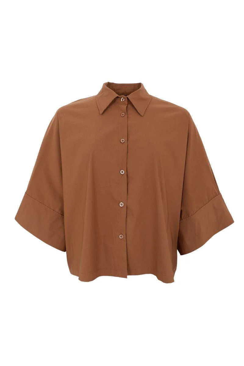 Davina Loose Shirt | Hazelnut Brown | Skjorte fra Black Colour - Image 2