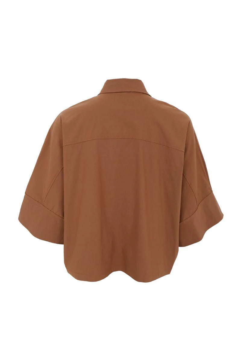 Davina Loose Shirt | Hazelnut Brown | Skjorte fra Black Colour - Image 3