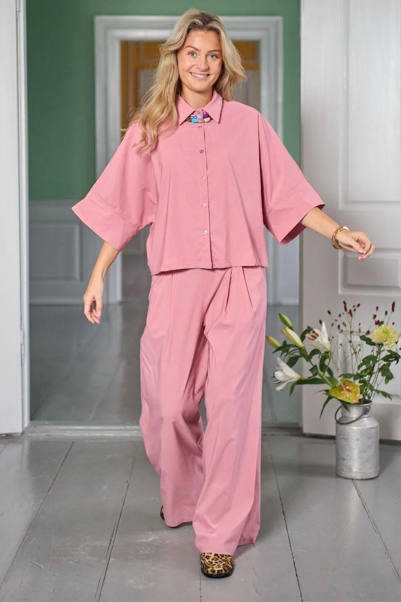Davina Wideleg Pant | Rose | Bukser fra Black Colour - Image 3