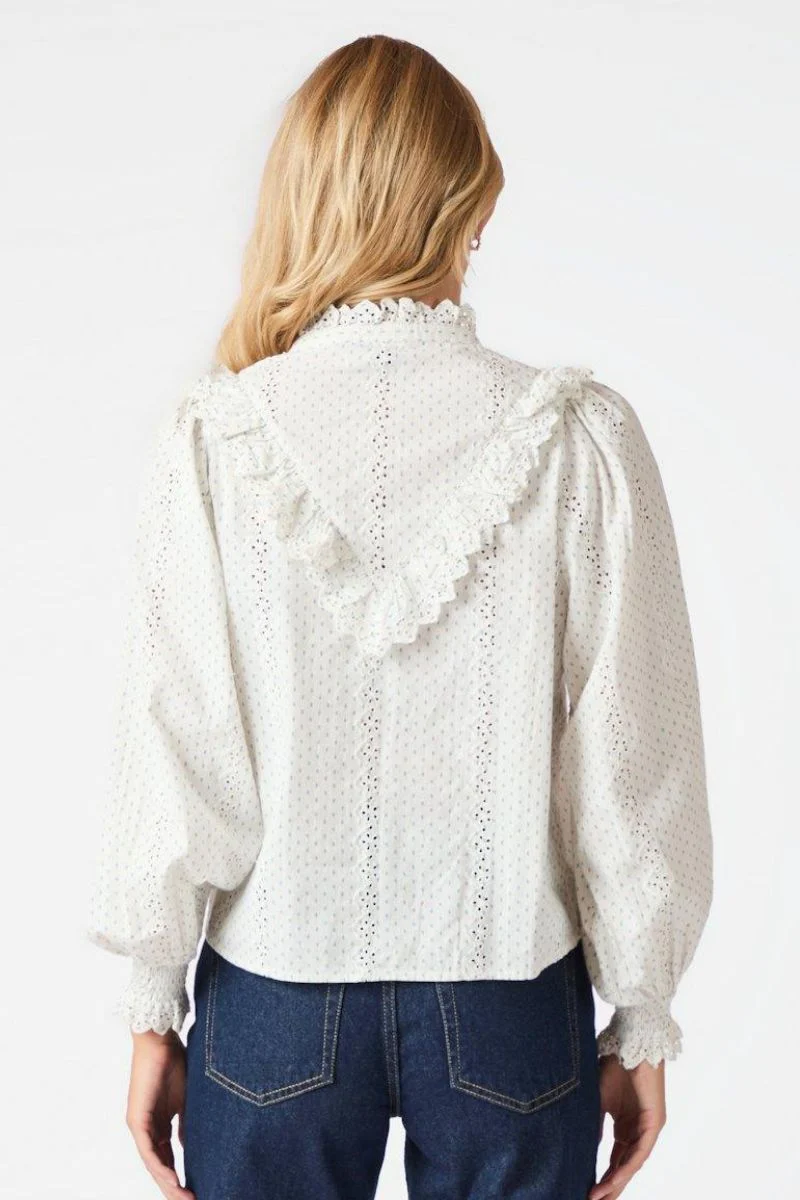 Degas Embroidery Blouse 163440 | Off White | Bluse fra Neo Noir - Image 5