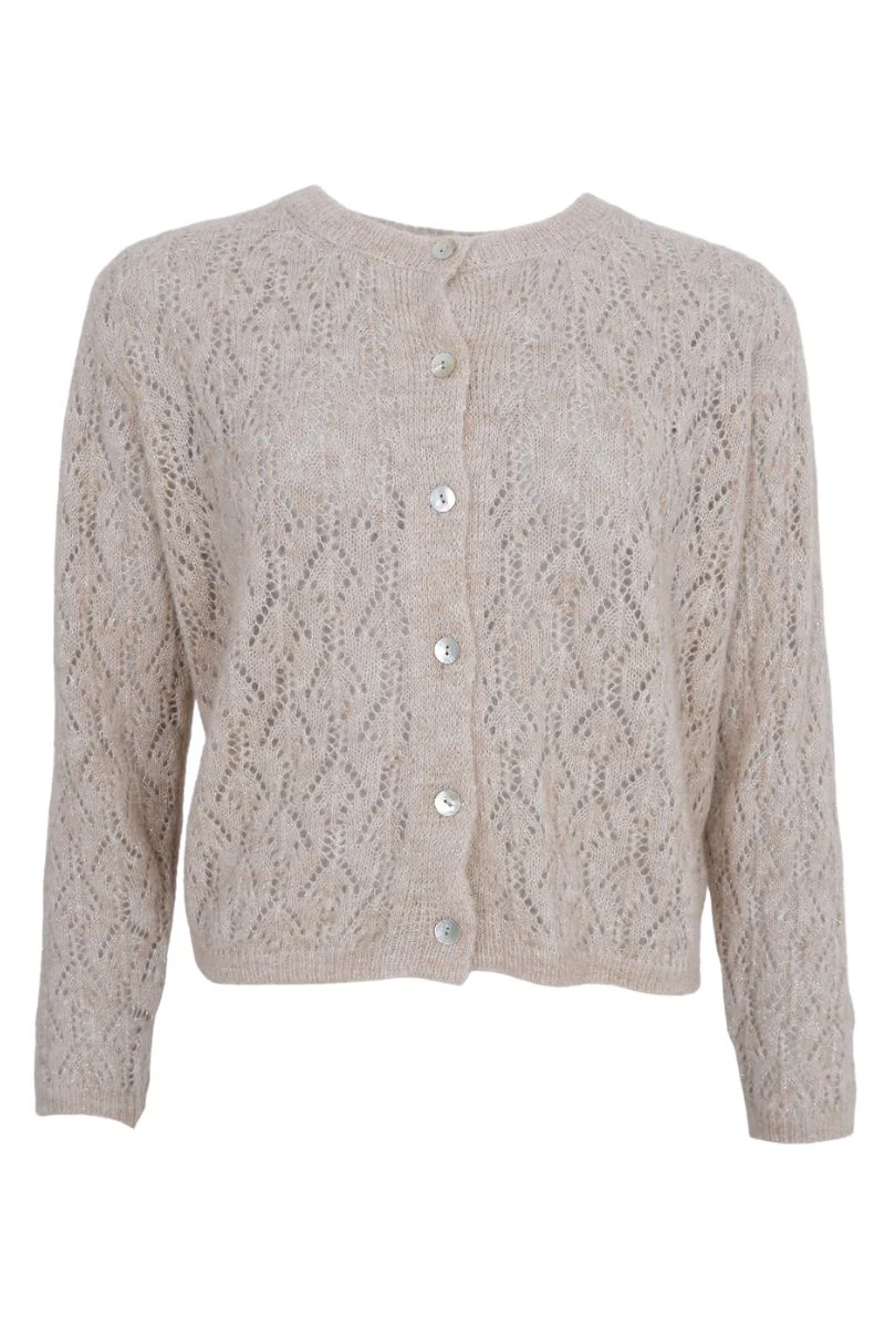 Dell Pin Cardigan | Natural | Strik fra Black Colour - Image 2