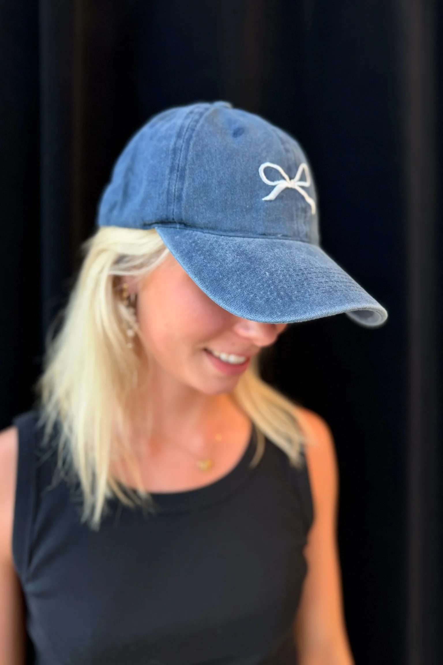 Denim Bow Cap | Blue | Kasket fra By Timm - Image 2