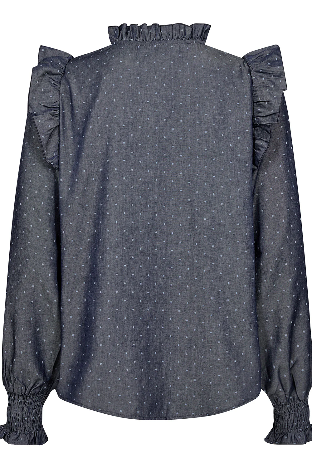 Diana Dot Frill Blouse 35590 | Navy | Bluse fra Co'couture - Image 3
