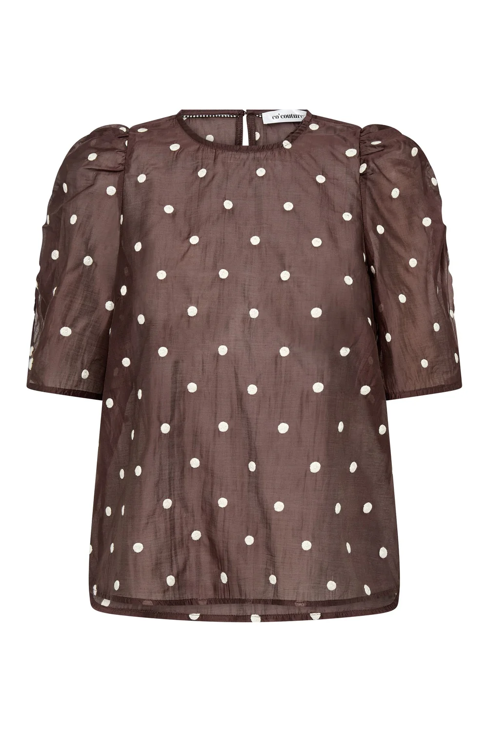 Dita Dot SS Blouse | Dark Brown | Bluse fra Co'couture - Image 3