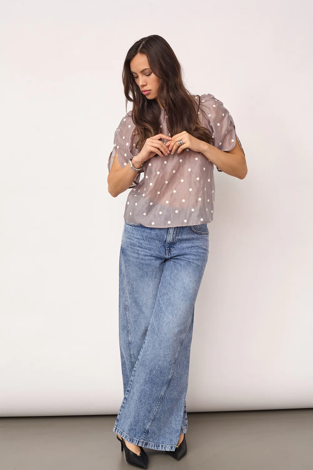 Dita Dot SS Blouse | Mink | Bluse fra Co'couture - Image 3