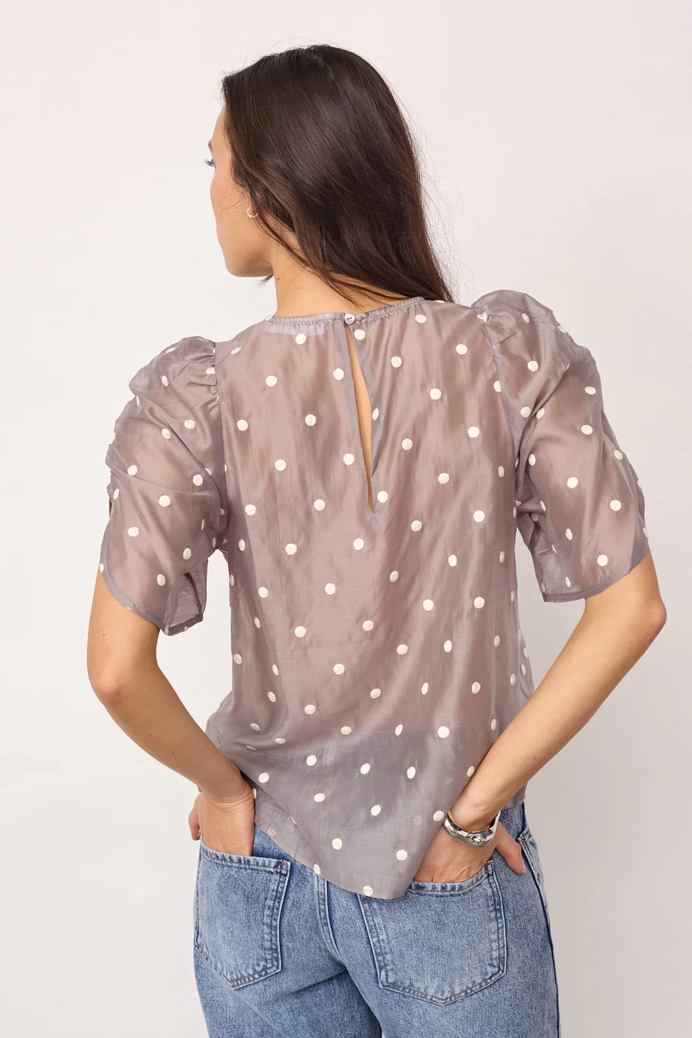 Dita Dot SS Blouse | Mink | Bluse fra Co'couture - Image 6