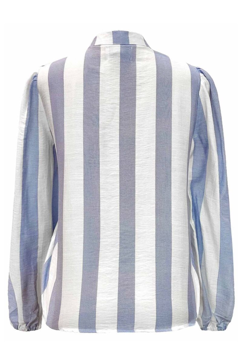 Dodo Ls Blouse | Blue White Stripe |  fra Liberté - Image 4
