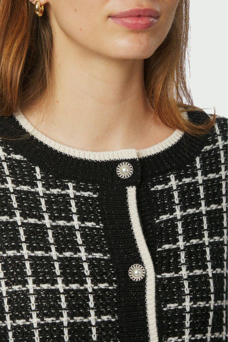 Doro Stitch Knit Cardigan | Black | Strik fra Neo Noir - Image 6
