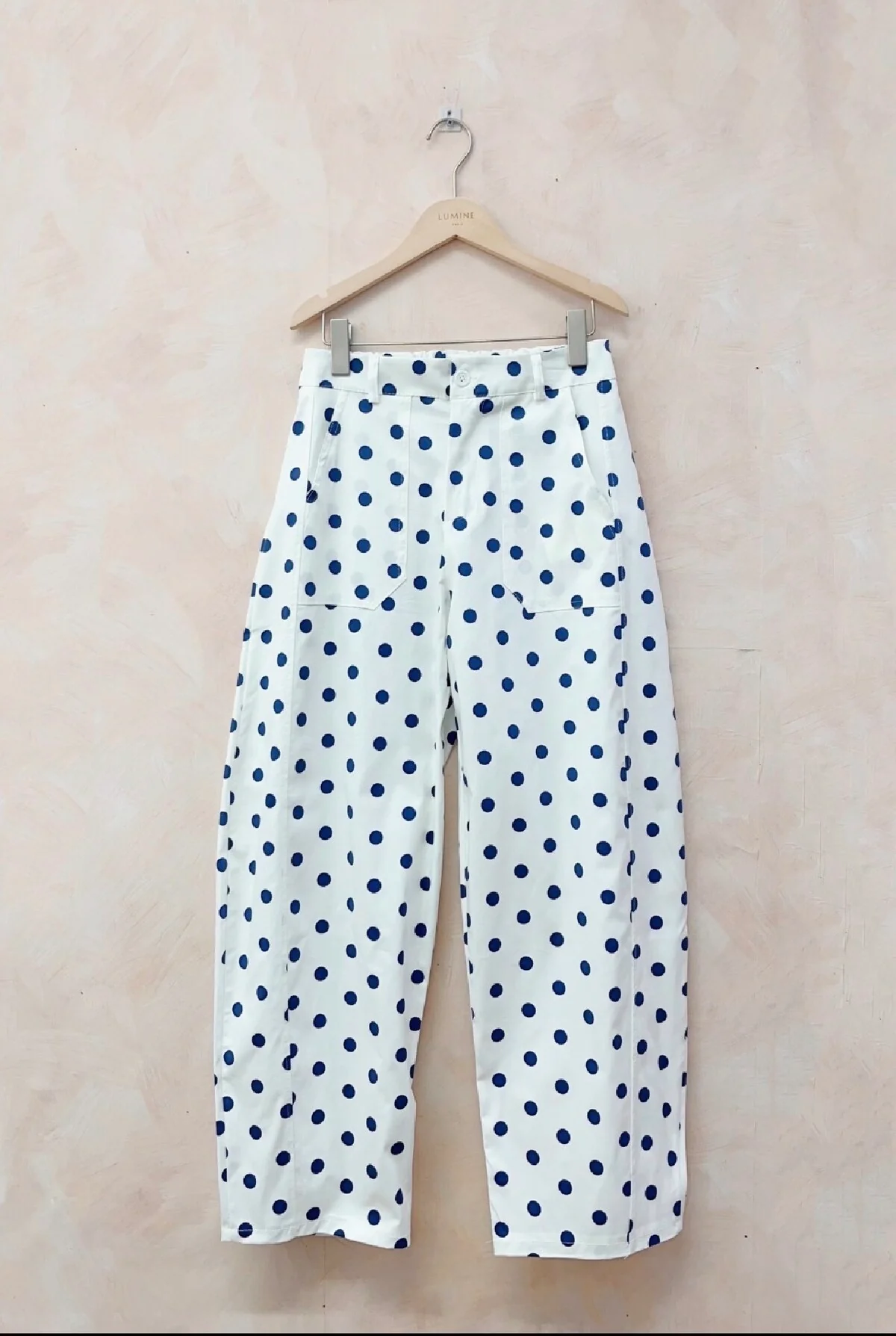 Dot Barrel Pants | Brown