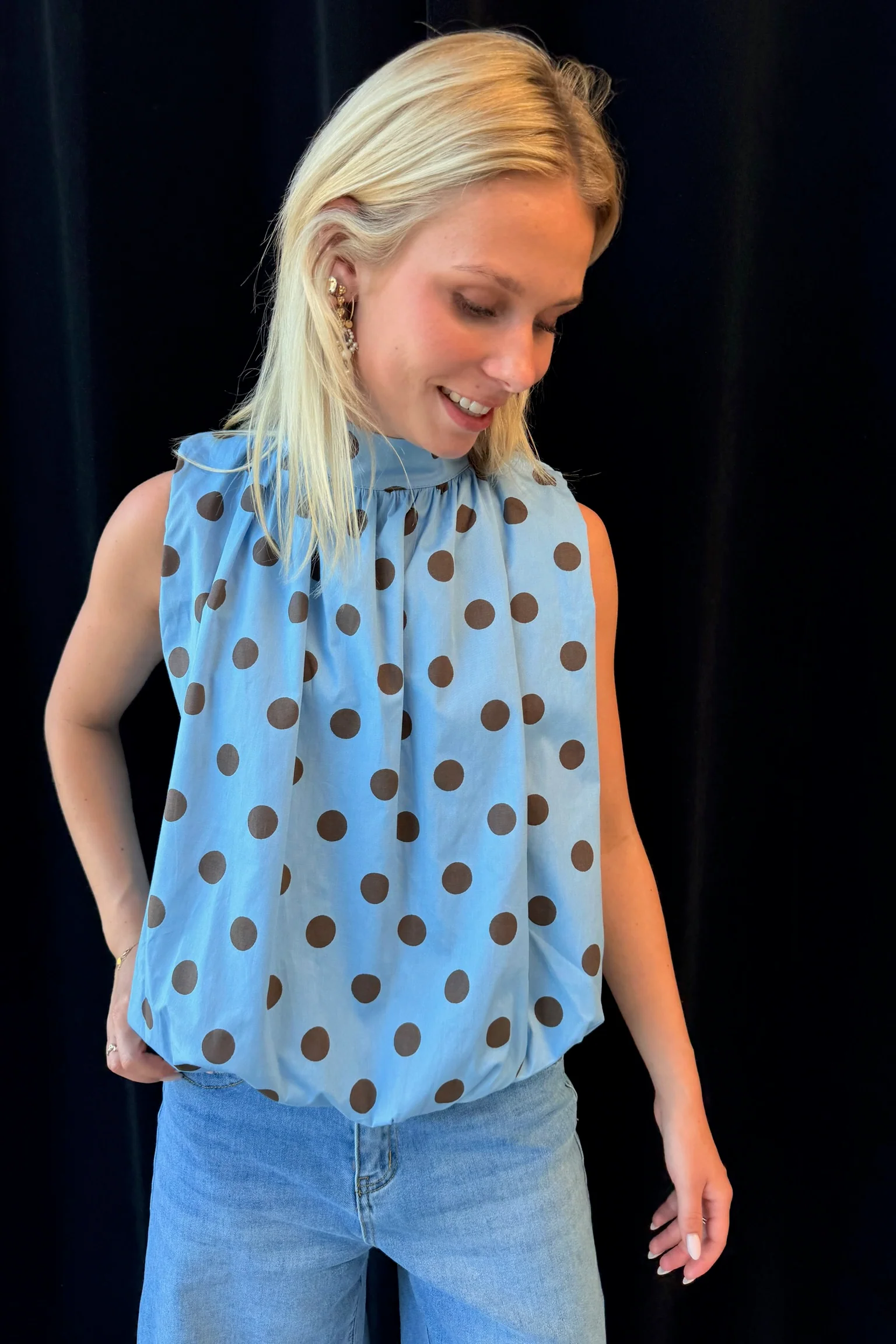 Dot Bow Top | Sky Blue - Image 2
