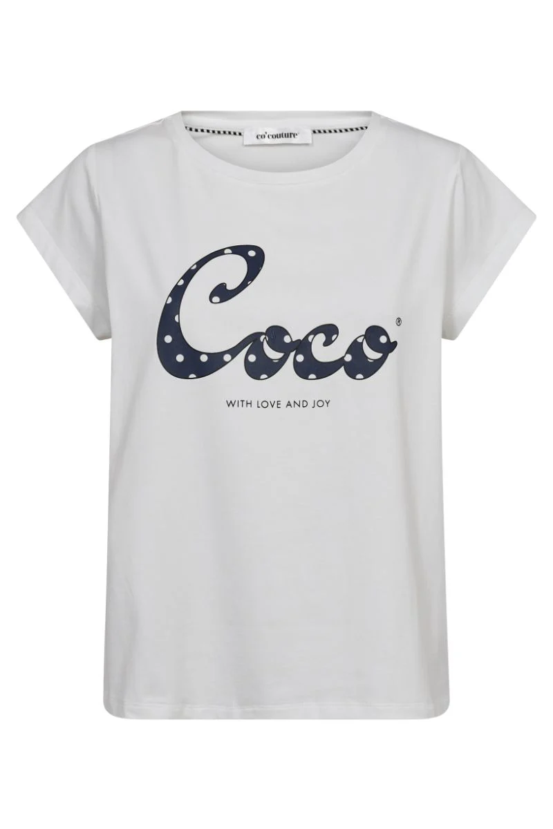 Dot Coco Tee 33127 | WhiteNavy | T-Shirt fra Co'couture - Image 2