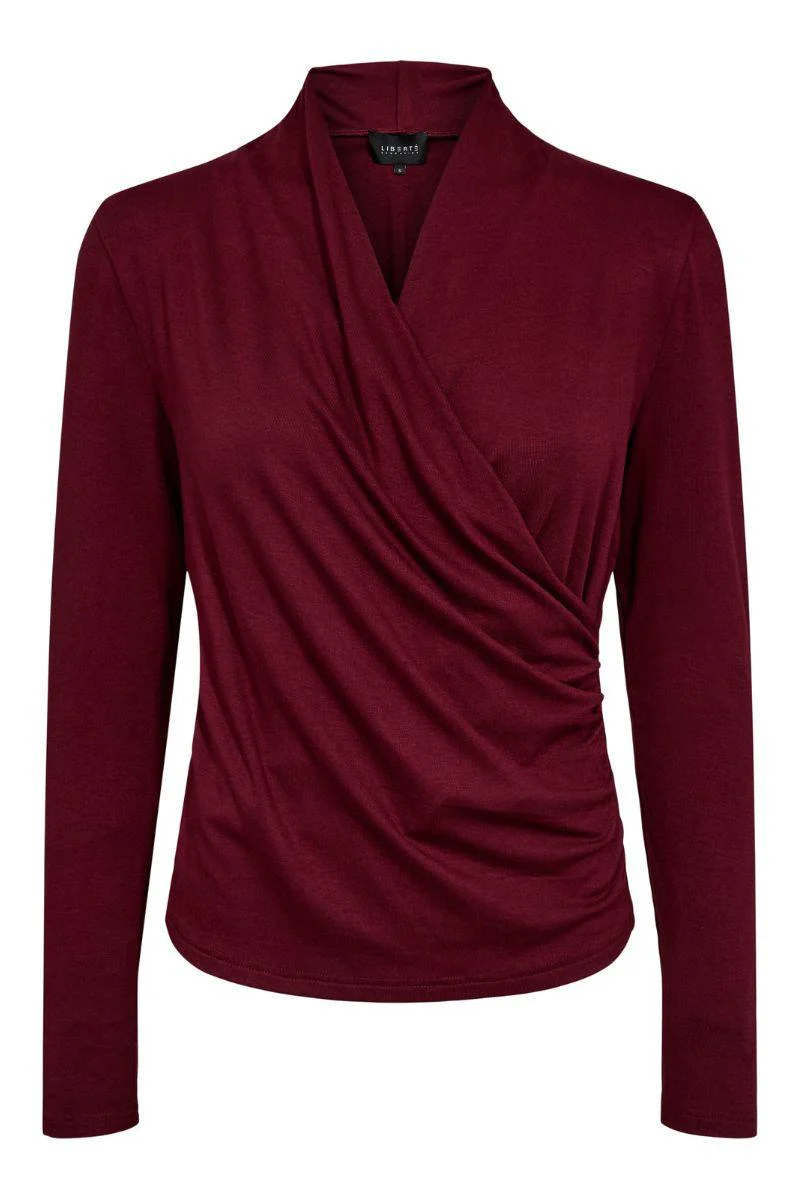 Ea Ls Wrap Blouse | Bordeaux | Bluse fra Liberté - Image 2