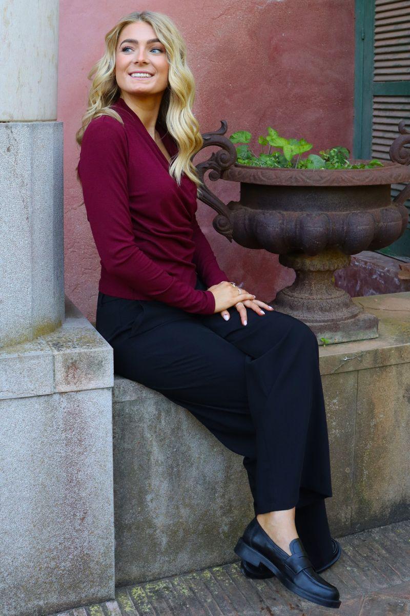 Ea Ls Wrap Blouse | Bordeaux | Bluse fra Liberté - Image 3