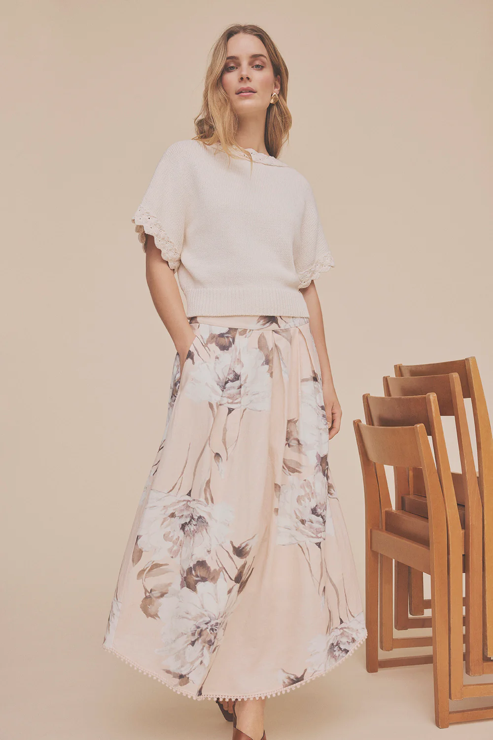 Eali Knit Cape | Off White | Strik fra Gustav - Image 7