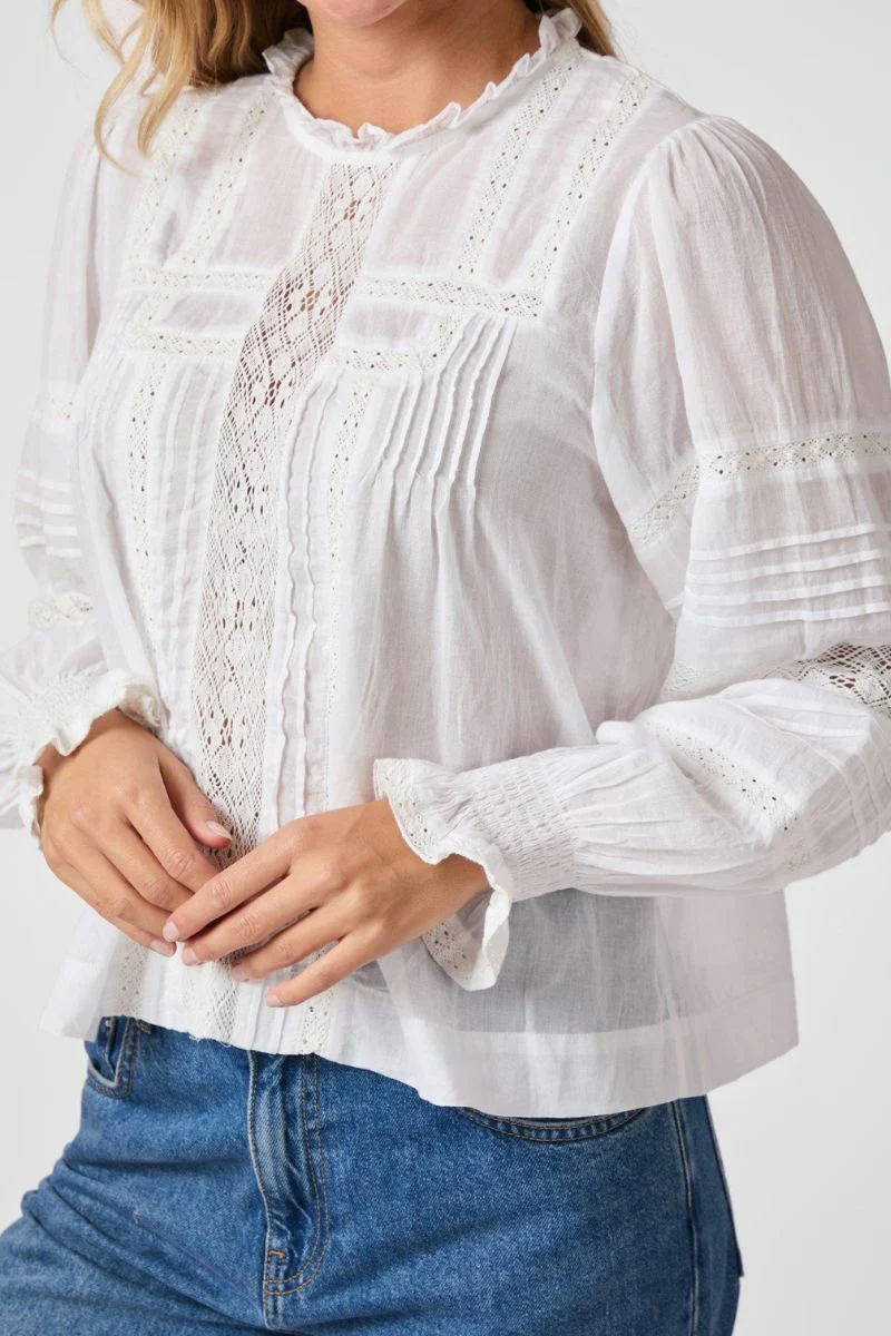 Ebba S Voile Blouse | White | Bluse fra Neo Noir - Image 4