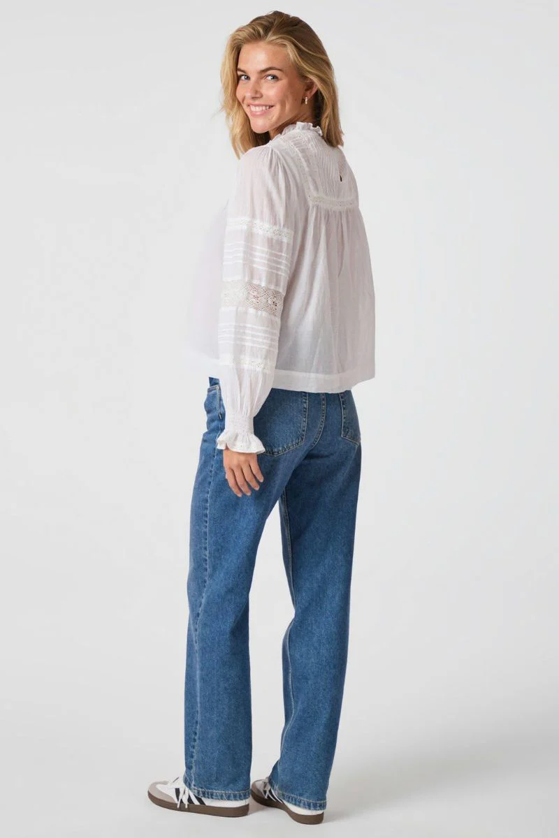 Ebba S Voile Blouse | White | Bluse fra Neo Noir - Image 7