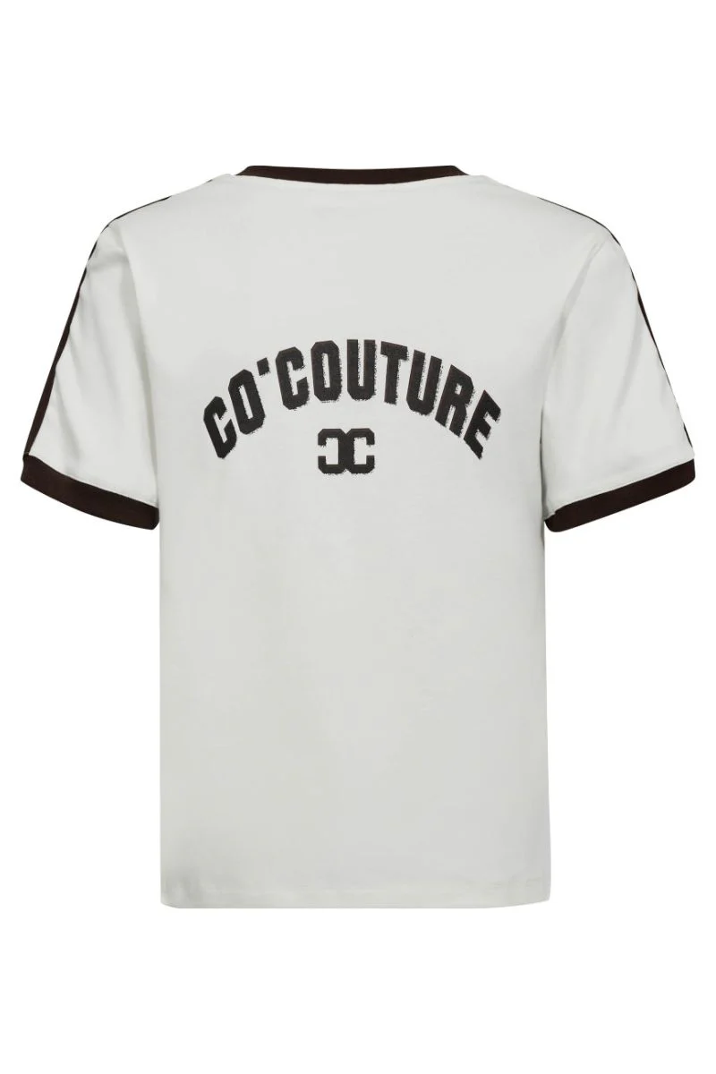 Edge Stripe V-Tee 33161 | OffWhite Mocca | T-Shirt fra Co'couture - Image 2