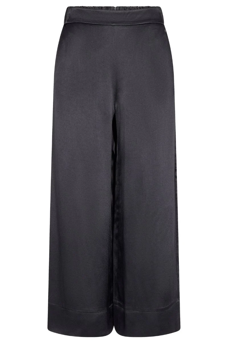 Edi Satin Crepe Pant | Black | Bukser fra Mos Mosh - Image 3