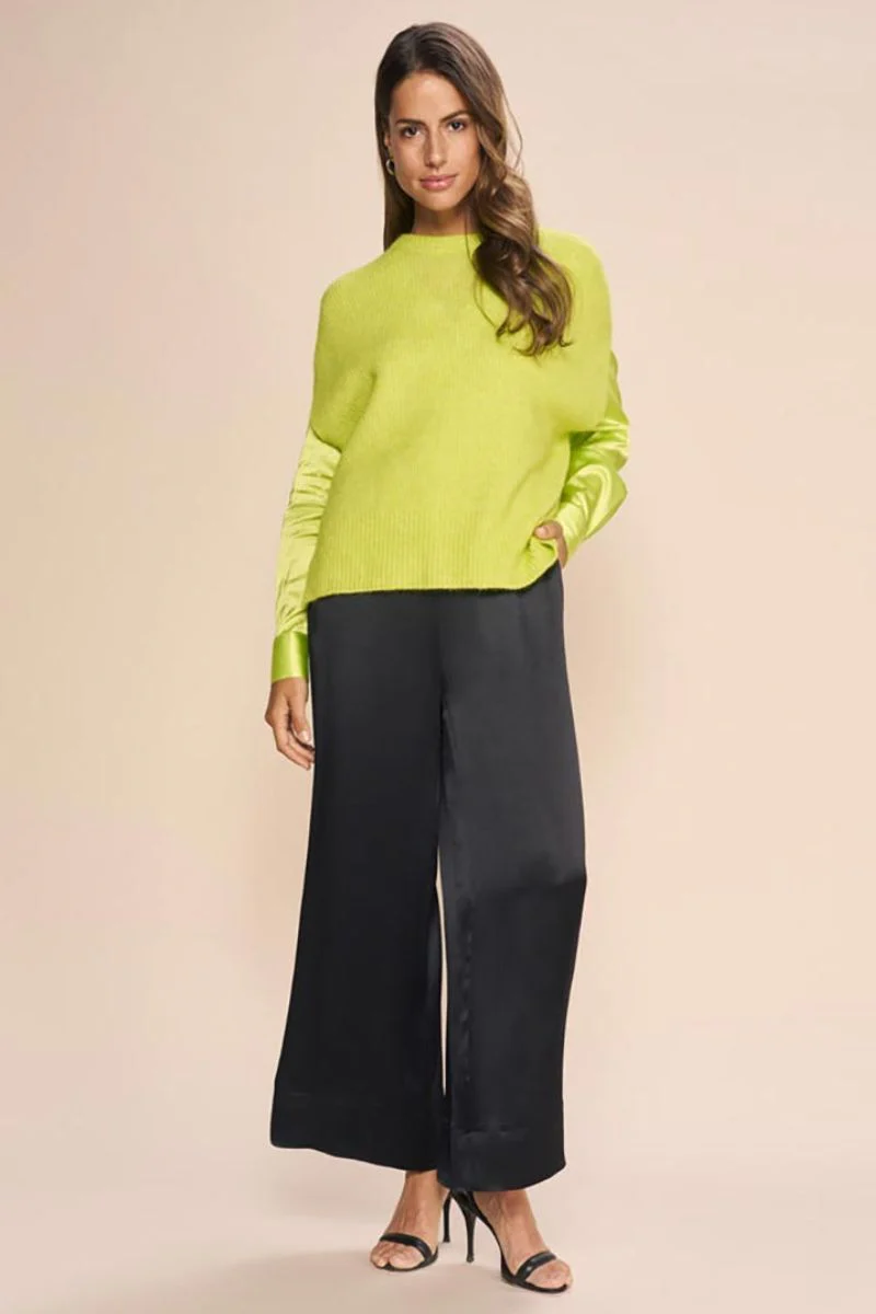 Edi Satin Crepe Pant | Black | Bukser fra Mos Mosh - Image 4