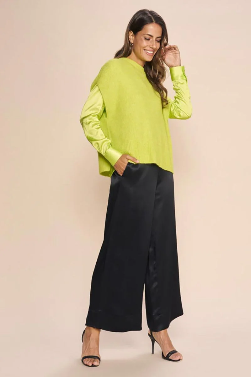 Edi Satin Crepe Pant | Black | Bukser fra Mos Mosh - Image 6