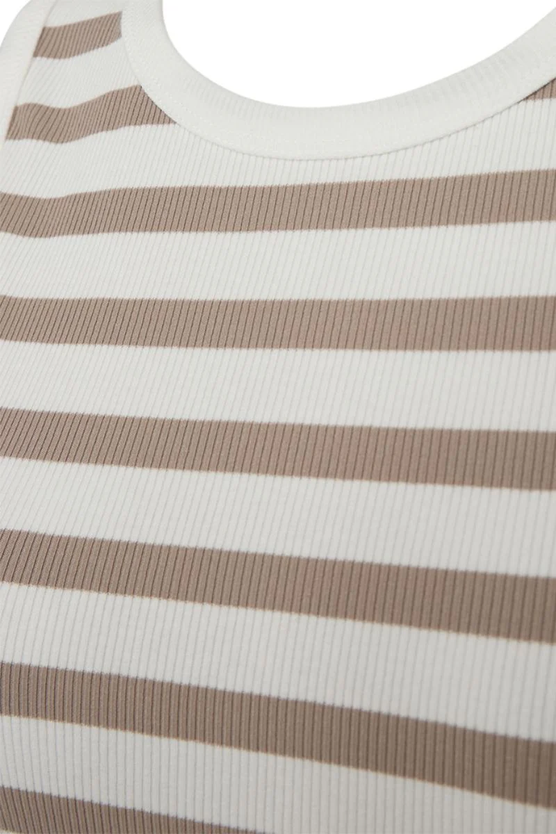 Effy Top 203813 | Simply Taupe W. Star Off-White | Tanktop fra Freequent - Image 3