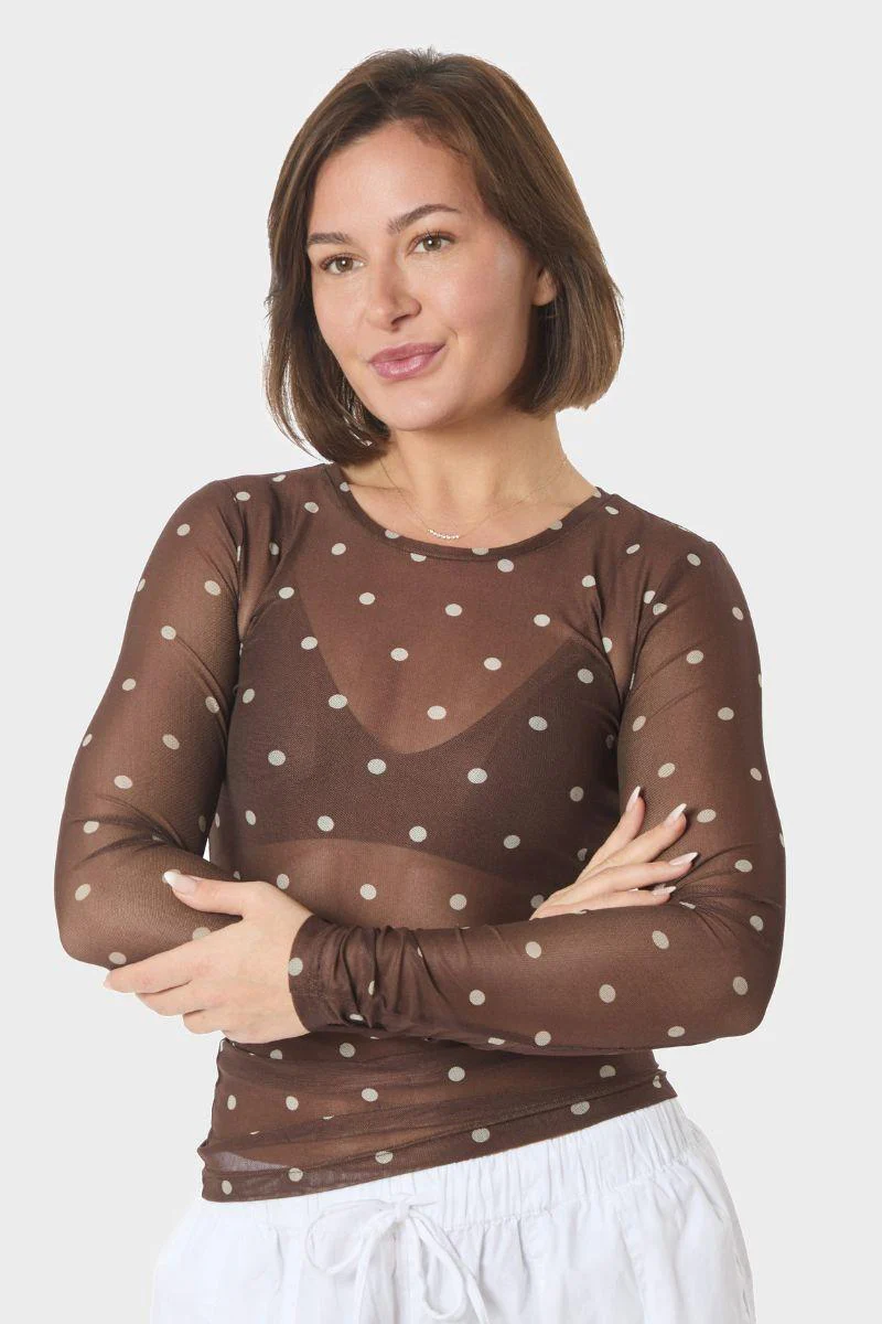 Ella Dot Blouse | Brown | Bluse fra Neo Noir - Image 2