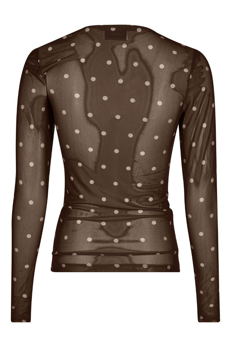 Ella Dot Blouse | Brown | Bluse fra Neo Noir - Image 3