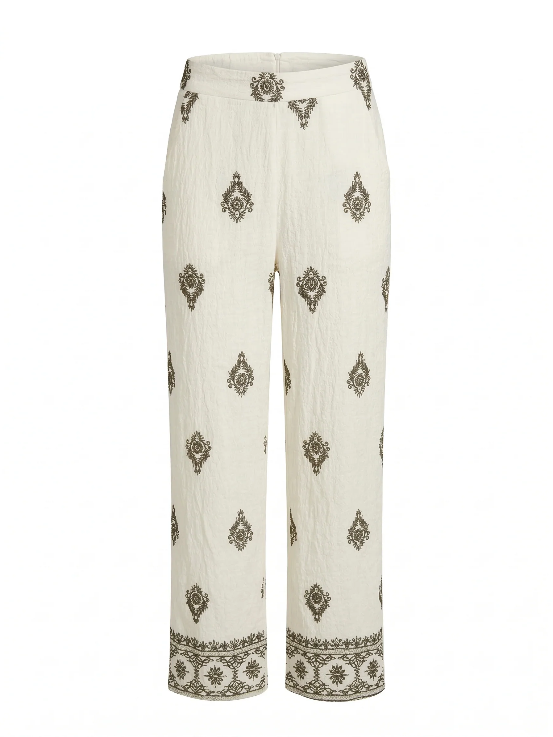 Embroidery Pants  | Beige | Bukser fra Atelier C - Image 2