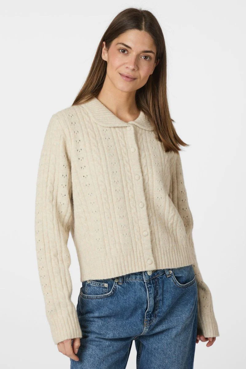 Emelie Knit Cardigan | Ivory | Strik fra Neo Noir - Image 4