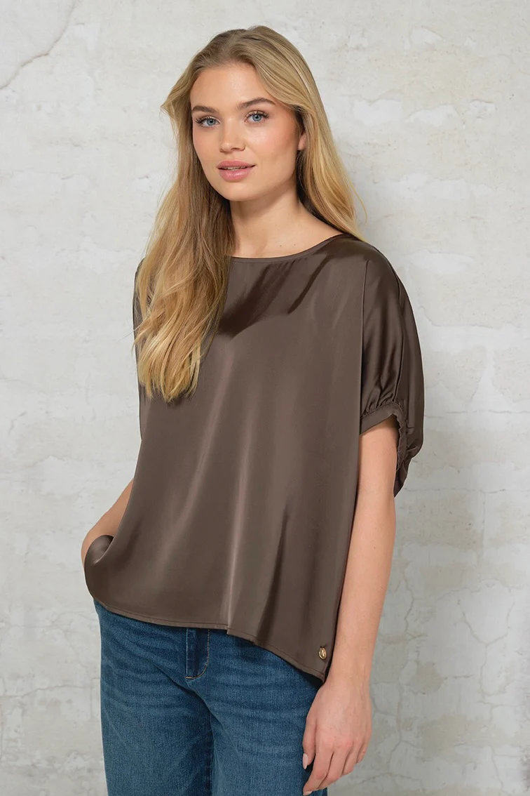 Emily Blouse 2921 | Brown | Bluse fra Prepair - Image 5