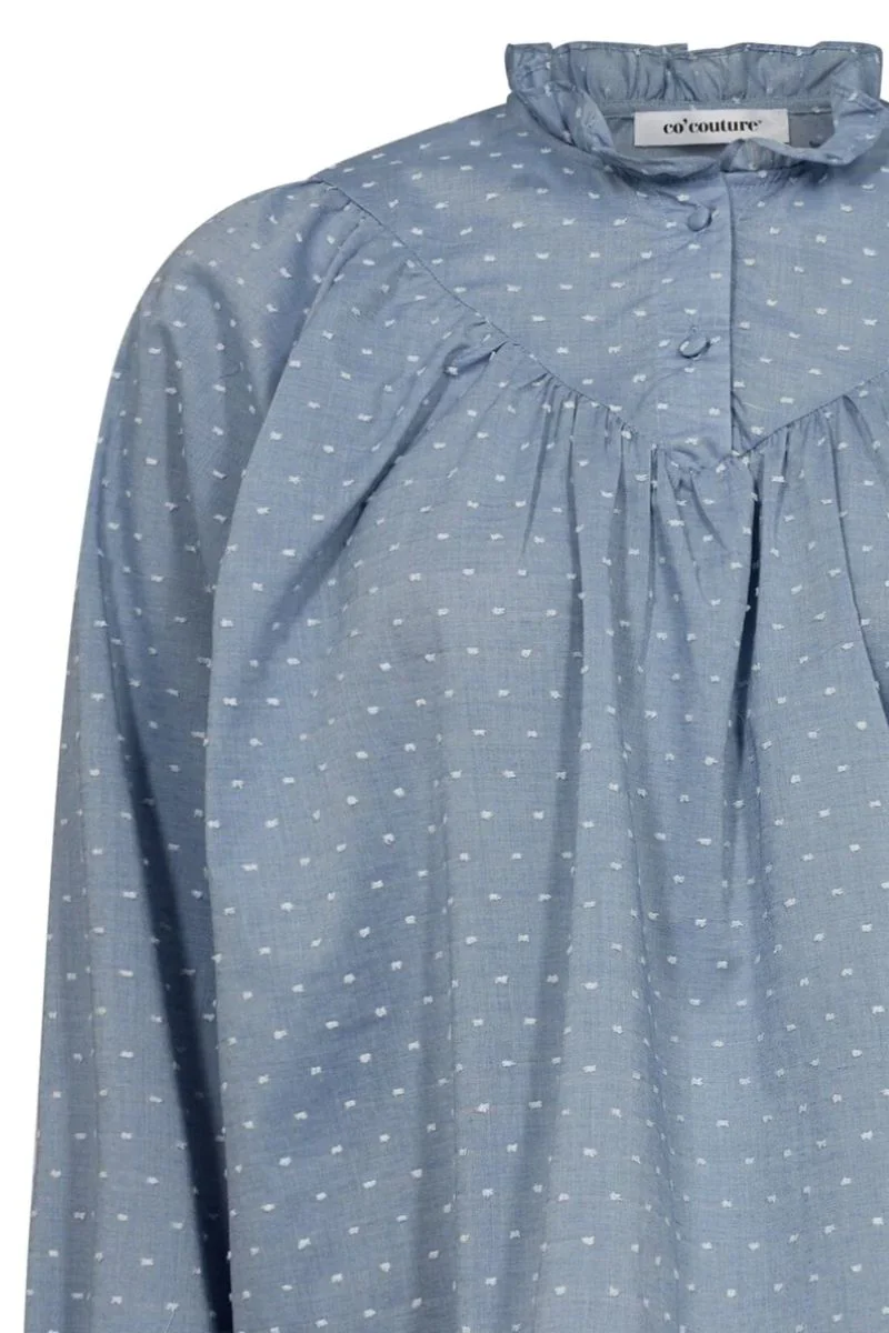 Emily Dot Blouse 35563 | Pale Blue | Skjorte fra Co'couture - Image 4