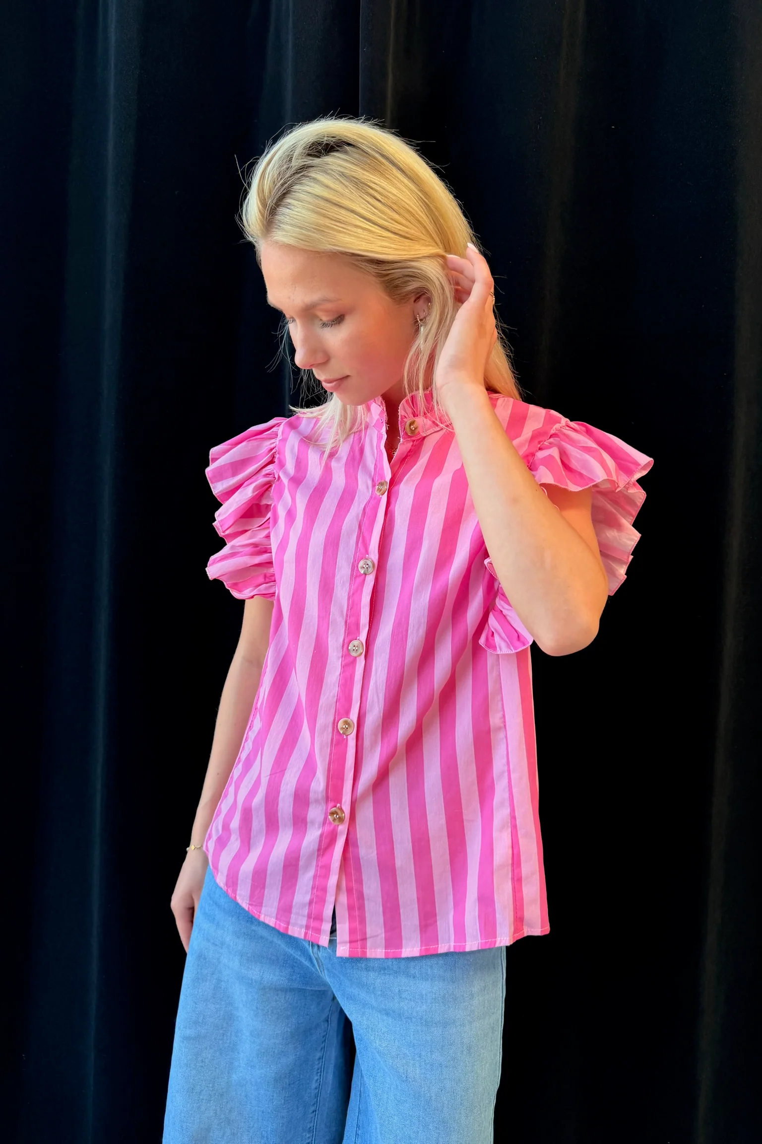 Emmy Stripe Top | Pink Stripe