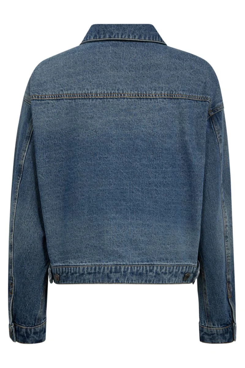 Enny Jacket | Medium Blue Denim | Jakke fra Freequent - Image 5