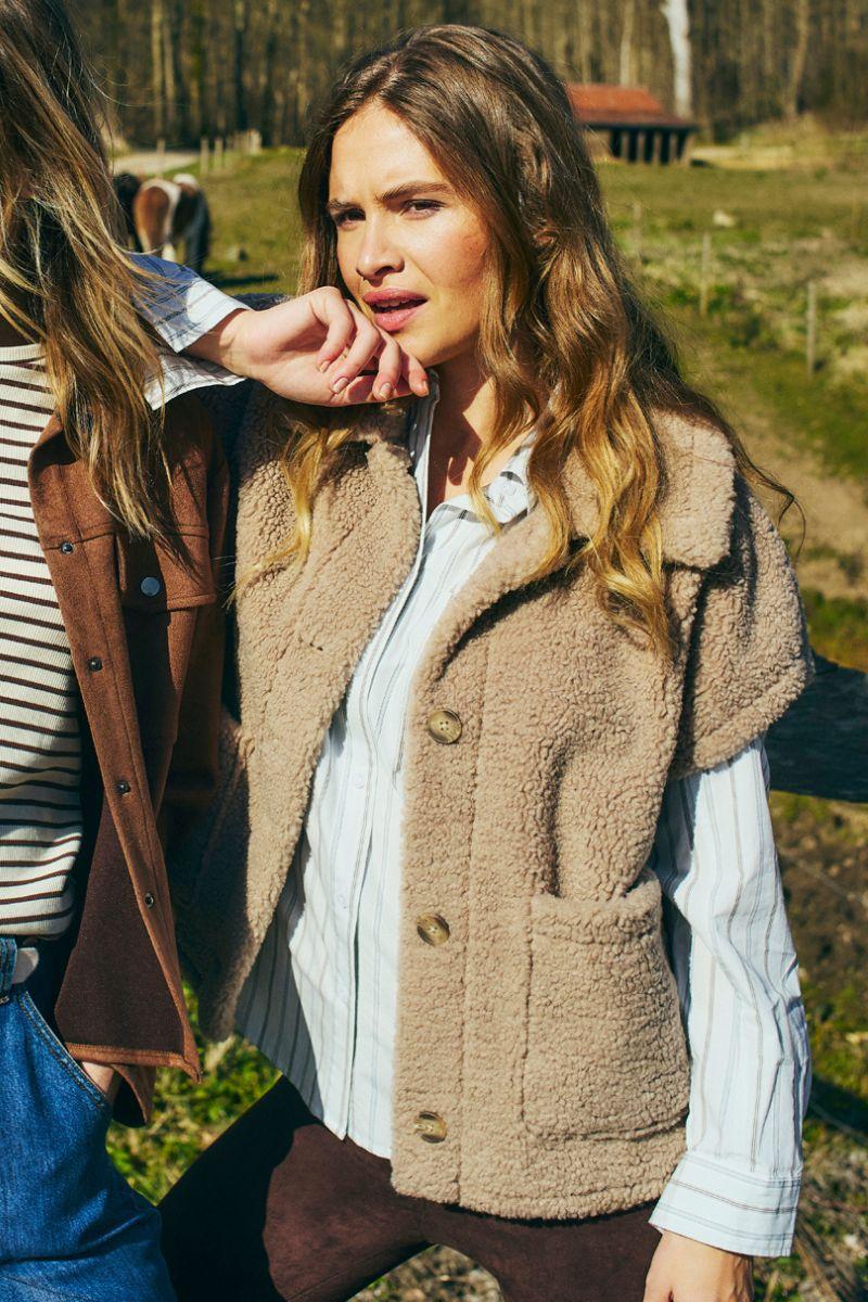 Erina Shirt 206357 | Star Off-White W. Baby Blue | Skjorte fra Freequent - Image 8