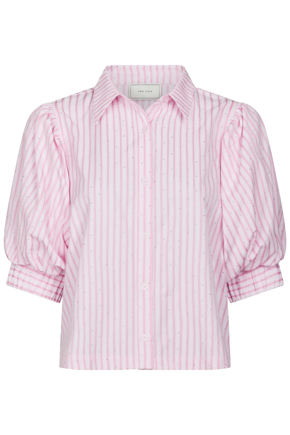 Etta Soft Stripe Stone Shirt | Light Pink | Bluse fra Neo Noir