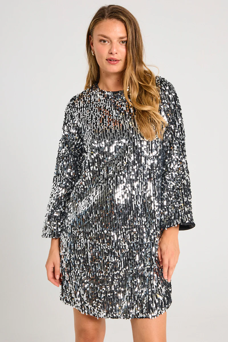 Eve Dress 205227 | Silver W. Black | Kjole fra Freequent - Image 5