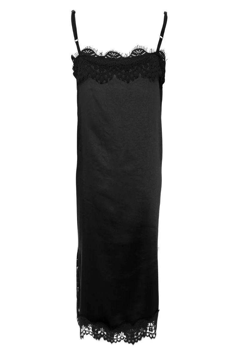 Evie Lace Strap Dress | Black | Kjole fra Black Colour - Image 4