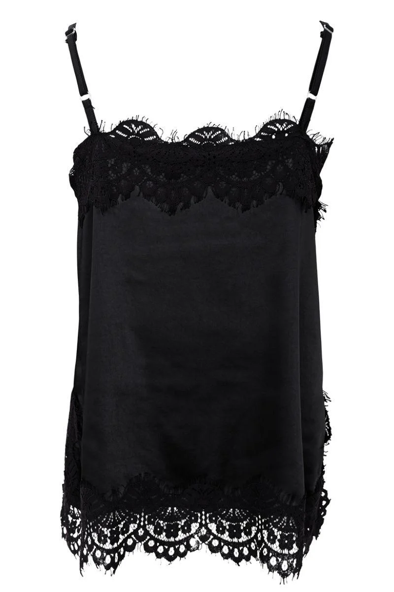 Evie Lace Strap Top | Black | Bluse fra Black Colour - Image 4