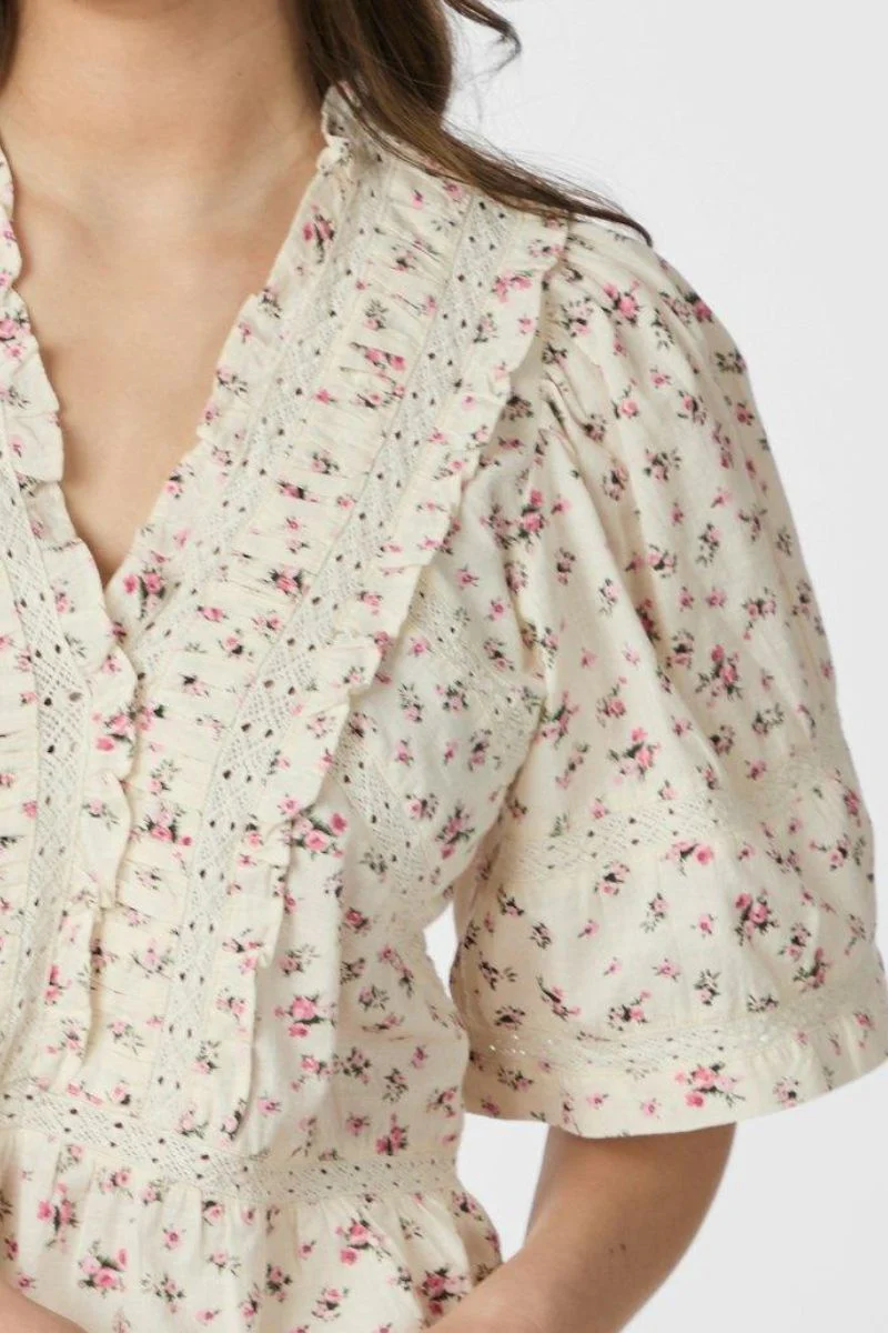 Evienne Floral Blush Top | Bluse fra Neo Noir - Image 6
