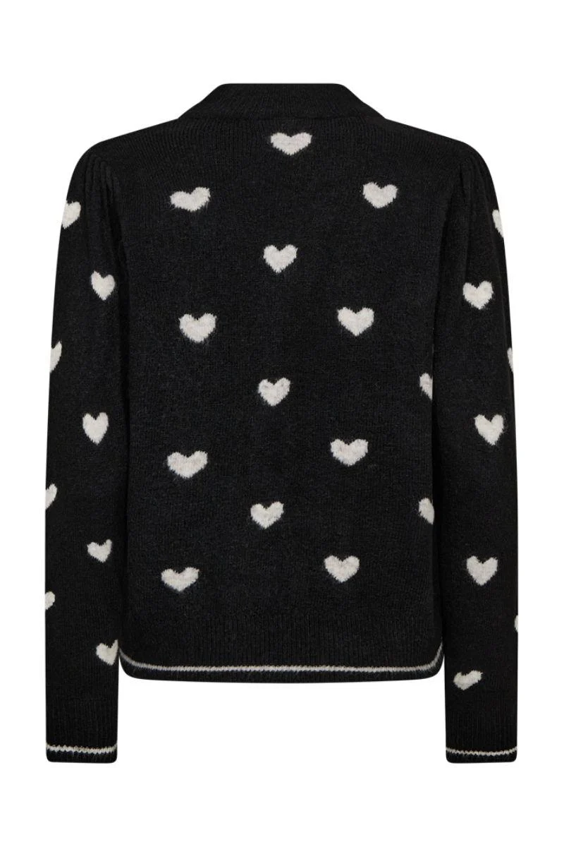 Faith Pullover 206655 | Black W. Moonbeam Melange | Cardigan fra Freequent - Image 2