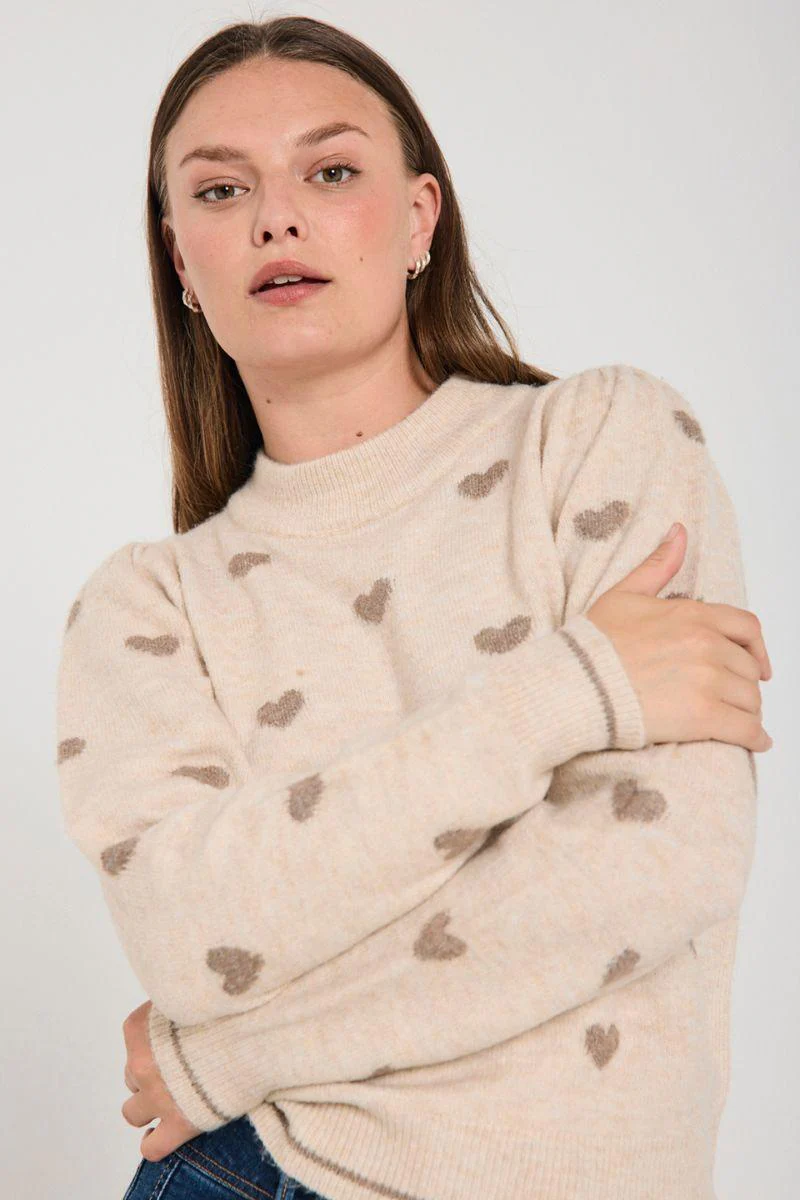 Faith Pullover 206655 | Moonbeam Mel W Desert T Mel | Cardigan fra Freequent - Image 7