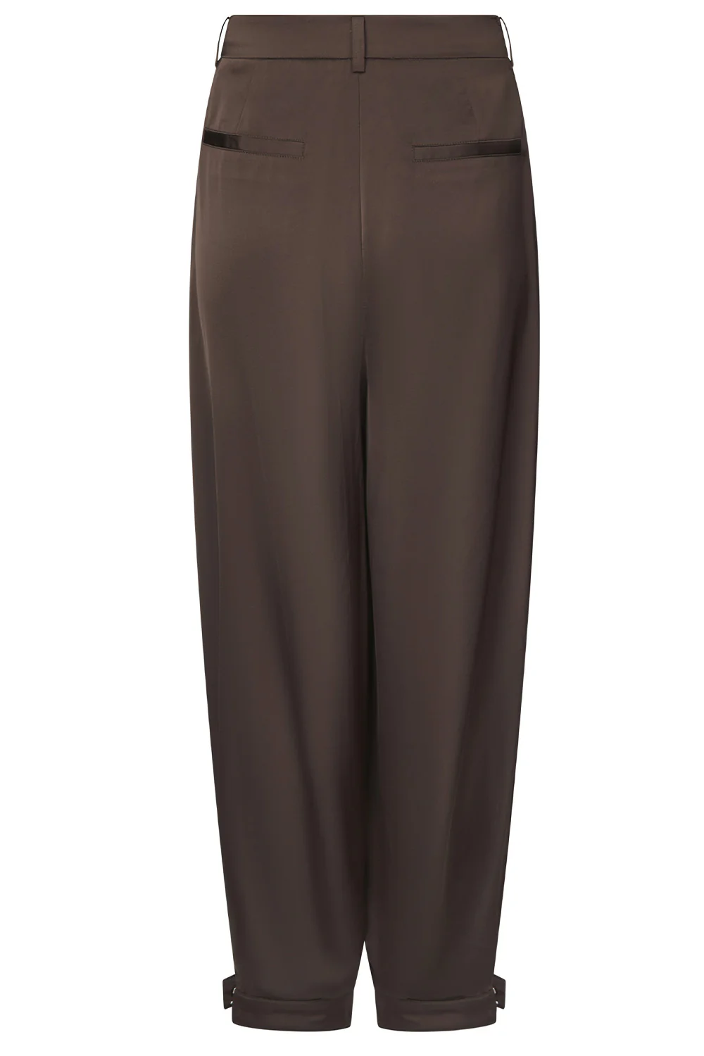 Fayla Drapy Satin Balloon Pants | Dark Brown | Pants fra Neo Noir - Image 2