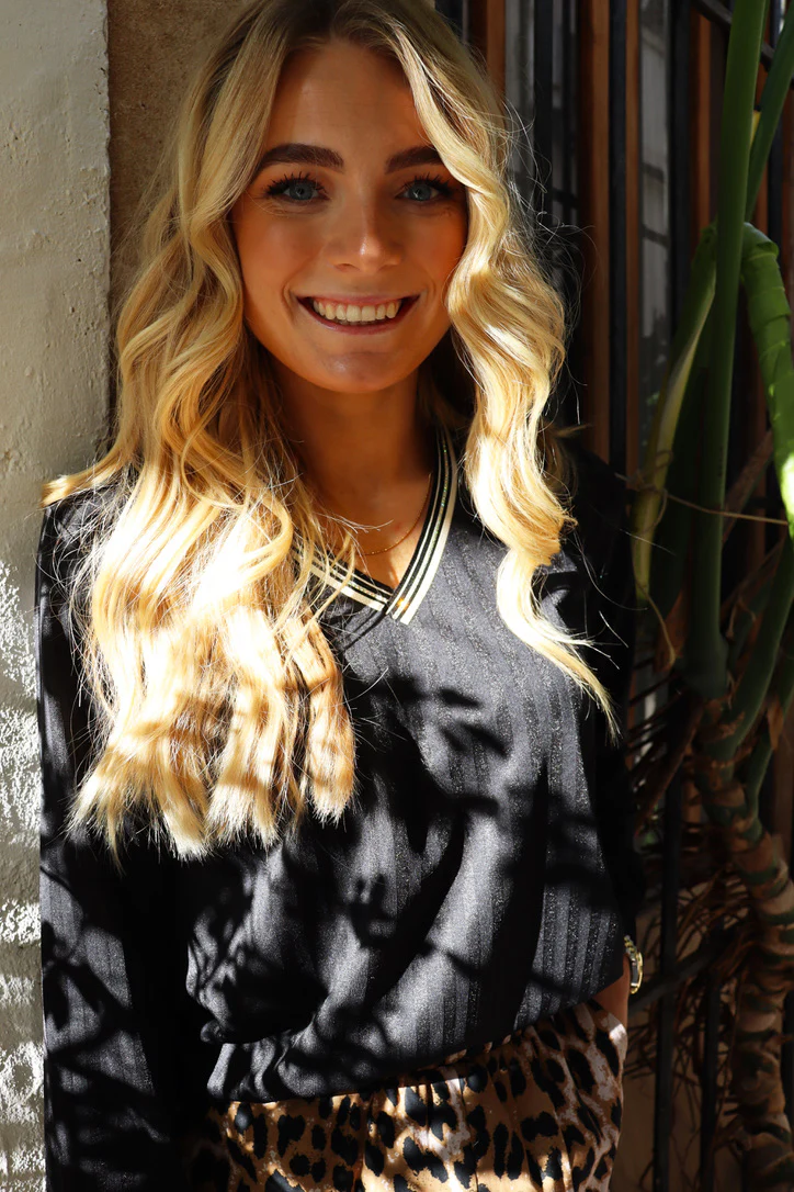 Felia Ls Tshirt | Black Simili | Bluse fra Liberté - Image 2